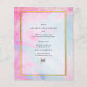 UITNODIGING TROUWFOTO Roze Aqua Blauw Goud INKT (Achterkant)