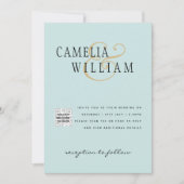 Uitnodiging Trouwfoto's met Zee Glas QR Code Bewaa (Voorkant)