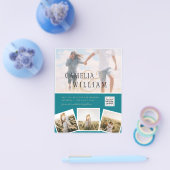 Uitnodiging Trouwfoto's met Zee Glas QR Code Bewaa Flyer (Enkel)