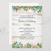 Uitnodiging trouwjubileum groen rustiek (Voorkant / Achterkant)