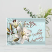 Uitnodiging trouwjubileum lelies sjabloon (Staand voorkant)