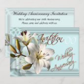 Uitnodiging trouwjubileum lelies sjabloon (Voorkant / Achterkant)
