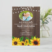 Uitnodiging trouwjubileum zonnebloem foto (Staand voorkant)