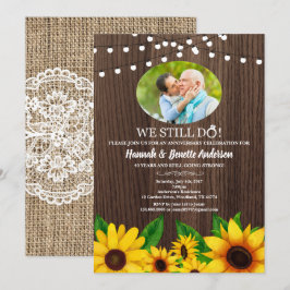 Uitnodiging trouwjubileum zonnebloem foto