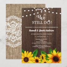 Uitnodiging trouwjubileum Zonnebloem rustiek