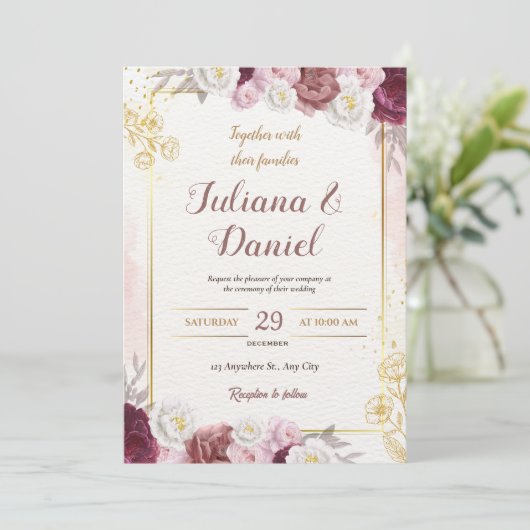 Uitnodiging trouwkaart - trouwkaart digitaal (Staand voorkant)