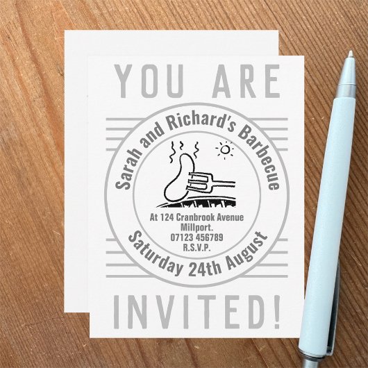Uitnodiging Tuinfeest Barbecue BBQ