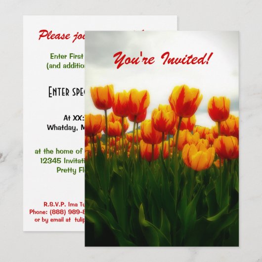 Uitnodiging Tulps (Voorkant / Achterkant)