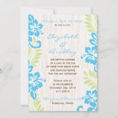 Uitnodiging Turquoise voor Tropical Hawaiian Weddi (Voorkant)