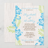 Uitnodiging Turquoise voor Tropical Hawaiian Weddi (Voorkant / Achterkant)