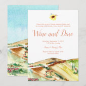 Uitnodiging Tuscany Wine and Dine dinerfeest (Voorkant / Achterkant)