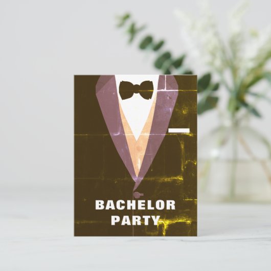  uitnodiging Tuxedo Bachelor (Staand voorkant)
