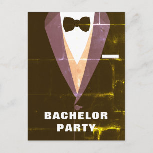 uitnodiging Tuxedo Bachelor Briefkaart