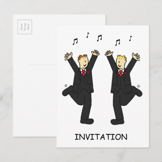 Uitnodiging twee Grooms-dansen (Voorkant / Achterkant)