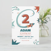 Uitnodiging tweede verjaardag (Staand voorkant)