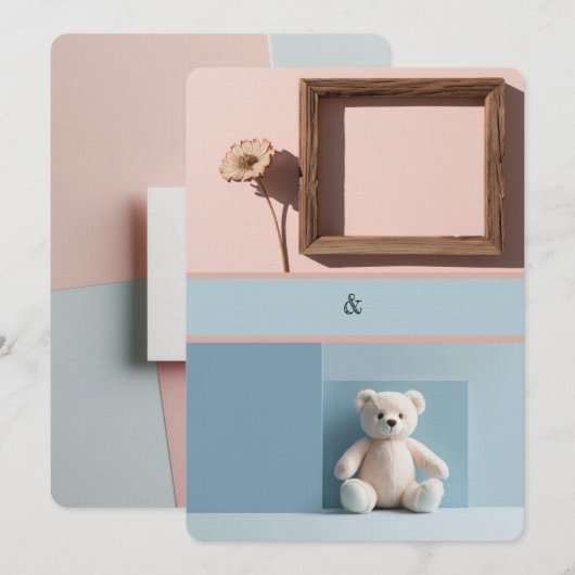 Uitnodiging tweeling (dezelfde sekse) (Voorkant / Achterkant)