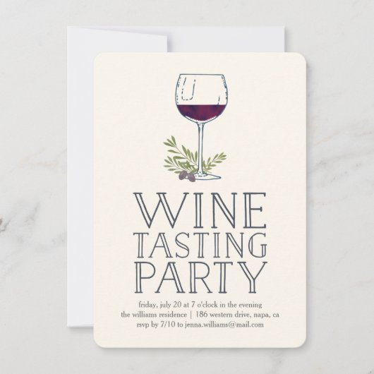 Uitnodiging uit de partij Rustic Elegant Wine Tast (Voorkant)