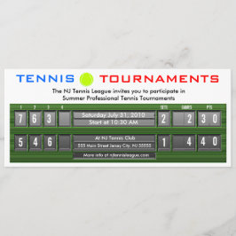 Uitnodiging uit het scorebord van de Tennis