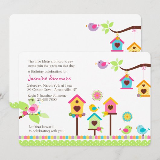 Uitnodiging uit hoofde van Birdie (Voorkant / Achterkant)
