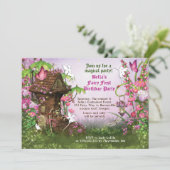 Uitnodiging uit Magical Fairy Land Birthday Party (Staand voorkant)