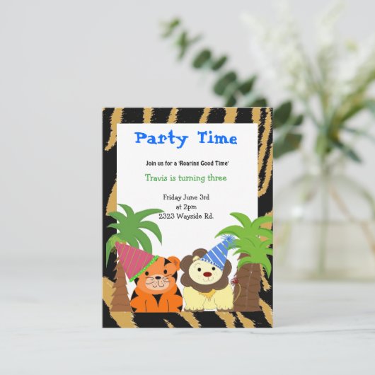 Uitnodiging uit te zenden aan de tijger en de heer (Staand voorkant)