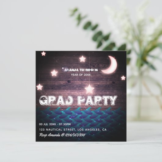 Uitnodiging uit te zenden voor echt Afstuderen (Staand voorkant)