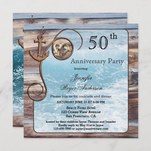 Uitnodiging uit te zenden voor echt Jubileum (Voorkant / Achterkant)