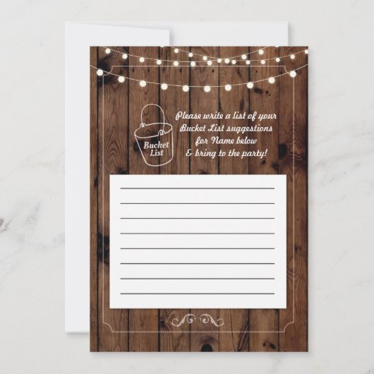 Uitnodiging uit tot uittredingspartij Rustic Bucke (Achterkant)