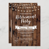 Uitnodiging uit tot uittredingspartij Rustic Bucke (Voorkant / Achterkant)