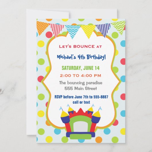 Uitnodiging uitnodigen geboorte- en aanvalsfeest (Voorkant)