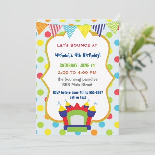 Uitnodiging uitnodigen geboorte- en aanvalsfeest (Staand voorkant)