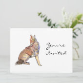 Uitnodiging, Uitnodiging, Coyote, Dier, Wildernis Kaart (Staand voorkant)