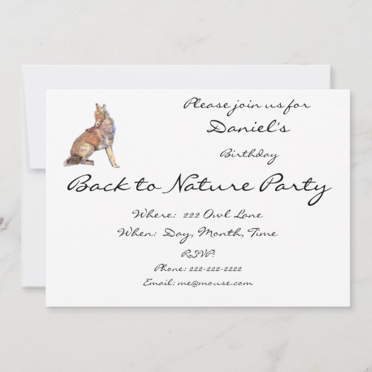 Uitnodiging, Uitnodiging, Coyote, Dier, Wildernis Kaart (Achterkant)