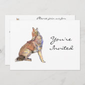 Uitnodiging, Uitnodiging, Coyote, Dier, Wildernis Kaart (Voorkant / Achterkant)