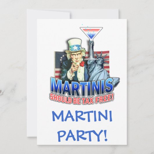 Uitnodiging, Uitnodiging - Martinis zou Belasting (Voorkant)