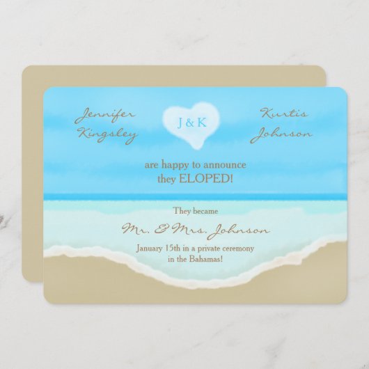 Uitnodiging Uitnodiging strand Waterverf (Voorkant / Achterkant)