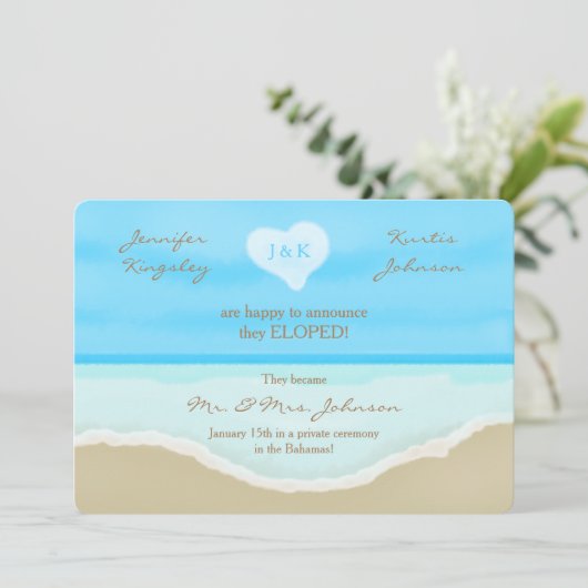 Uitnodiging Uitnodiging strand Waterverf (Staand voorkant)