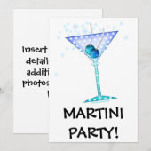 Uitnodiging, Uitnodigingen - BLUE MARTINI (Voorkant / Achterkant)