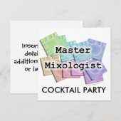 Uitnodiging, uitnodigingen - MASTER MIXOLOGIST (Voorkant / Achterkant)