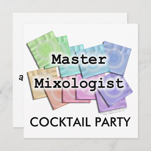 Uitnodiging, uitnodigingen - MASTER MIXOLOGIST (Voorkant / Achterkant)