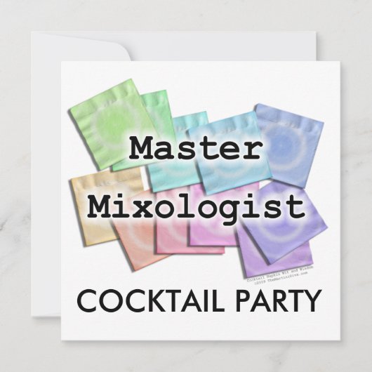 Uitnodiging, uitnodigingen - MASTER MIXOLOGIST (Voorkant)