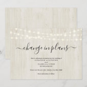 Uitnodiging uitstel bruiloft in landelijke stijl (Voorkant / Achterkant)