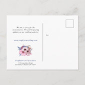 Uitnodiging Uitstel Bruiloft Modern Script Bloemen (Achterkant)