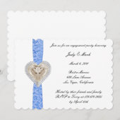 Uitnodiging Unicorn Blue Lace Engagement Party (Voorkant / Achterkant)