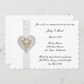 Uitnodiging Unicorn en Lace Engagement Party (Voorkant / Achterkant)