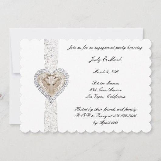 Uitnodiging Unicorn en Lace Engagement Party (Voorkant)