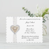 Uitnodiging Unicorn en Lace Engagement Party (Staand voorkant)