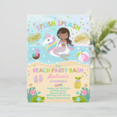 Uitnodiging Unicorn en Mermaid Beach Party (Staand voorkant)