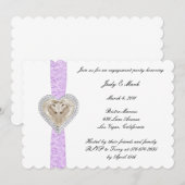 Uitnodiging Unicorn Paarse Lace Engagement Party (Voorkant / Achterkant)