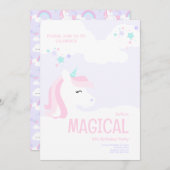 Uitnodiging Unicorn Party (Voorkant / Achterkant)